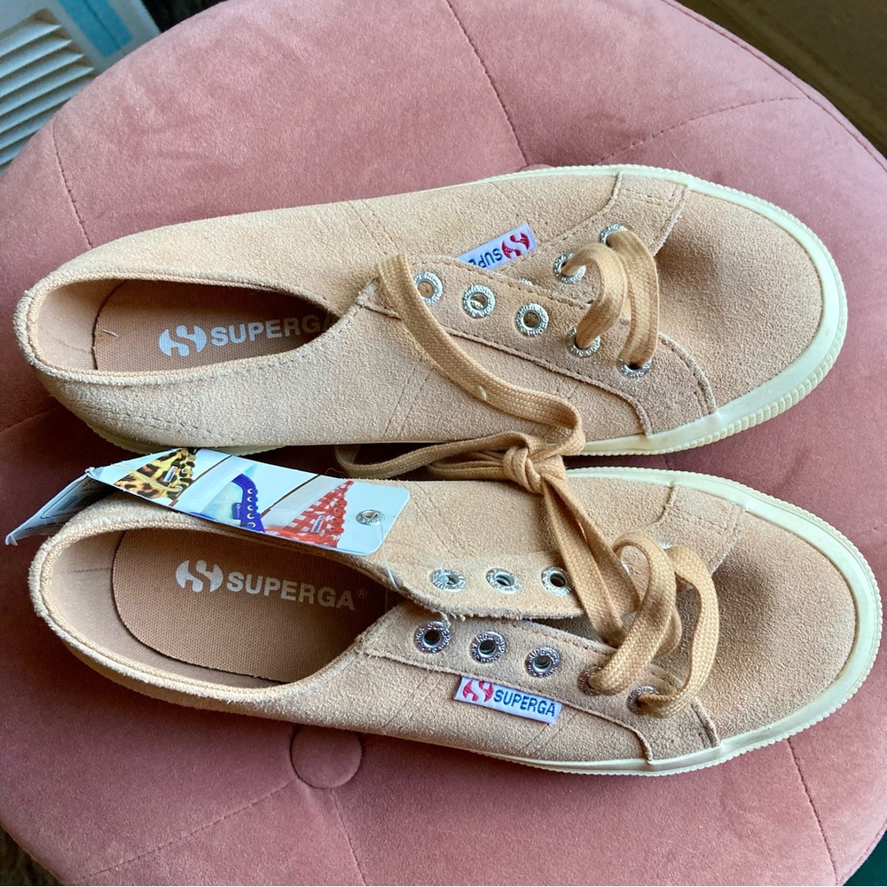 Superga sneakers tennis shoes size 36 suede dusty brown women’s size 6 new
